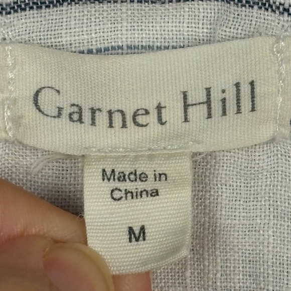 Garnet Hill Womens Long Sleeve Linen Button Up Shirt Sz M Breathable Coastal - Picture 6 of 12